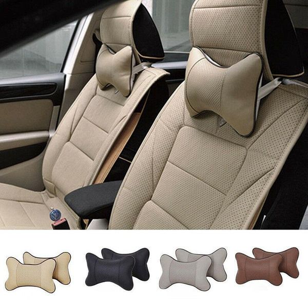 

1pc car seat headrest pad memory foam leather head neck rest cushion pillow