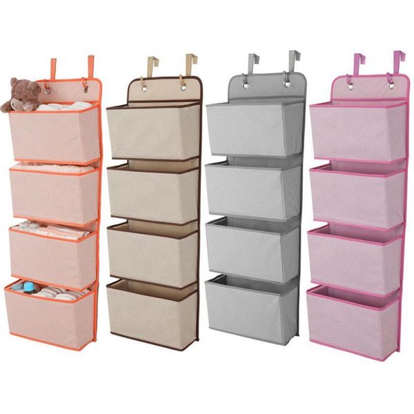 

storage boxes & bins bags 4 layers cloth wardrobe non-woven door hanging clothing organizers