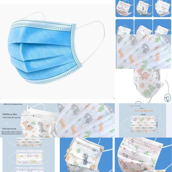 

face kids 3 line cne disposable layers fast anti dust children style mouth mask carbon filter wi 2401