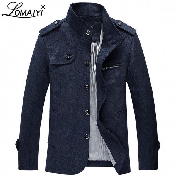 

lomaiyi men jacket men's medium length woolen trench coat male spring autumn jackets mens stand collar casual overcoat bm2911, Black;brown