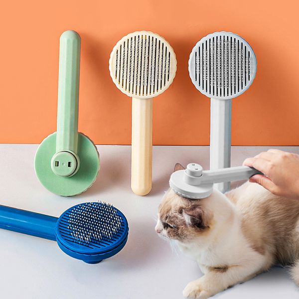 Animal de estimação gato ferramentas de beleza ferramentas escova auto limpeza escova de deslizamento para gatos cães cabelo remove remoção pente animais de estimação grooming ferramenta