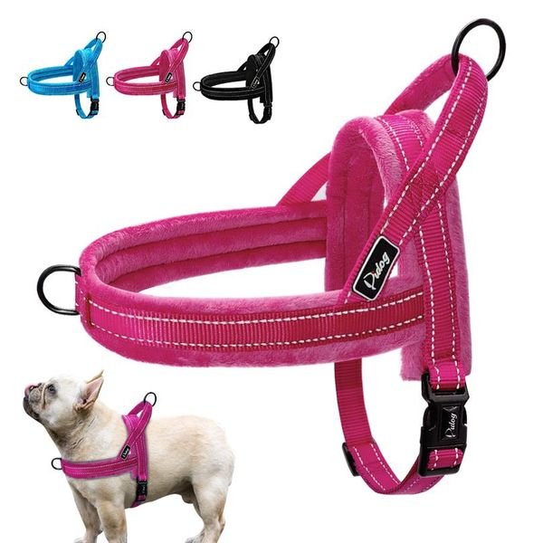 

nylon reflective pet dog harnesses vest soft flannel padded no pull strap harness for walking training small medium la sqcvwf