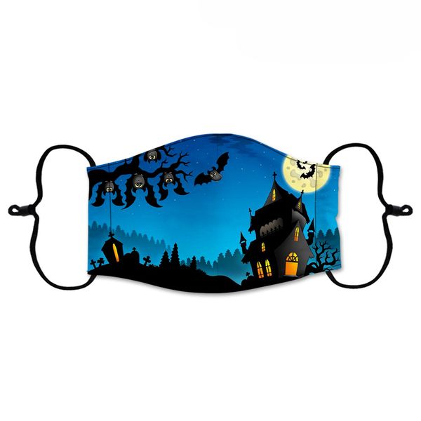 

filter face mask with digital washable printing respirator halloween pumpkin skull protection cott