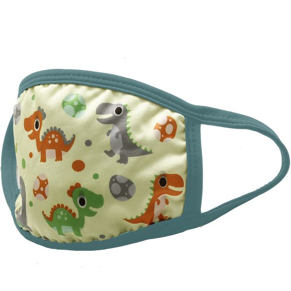 

designer face children's pure breathable baby dustproof cotton washable soft printed dinosaur filter masks