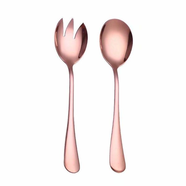 

spklifey gold salad spoon fork 2pcs salad spoon stainless steel cutlery set serving spoon set colorful unique spoons h bbytqz
