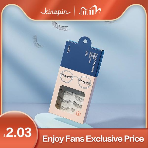 

false eyelashes kinepin 8pairs hand-made reusable natural/thick long eye lashes wispy makeup beauty extension tools