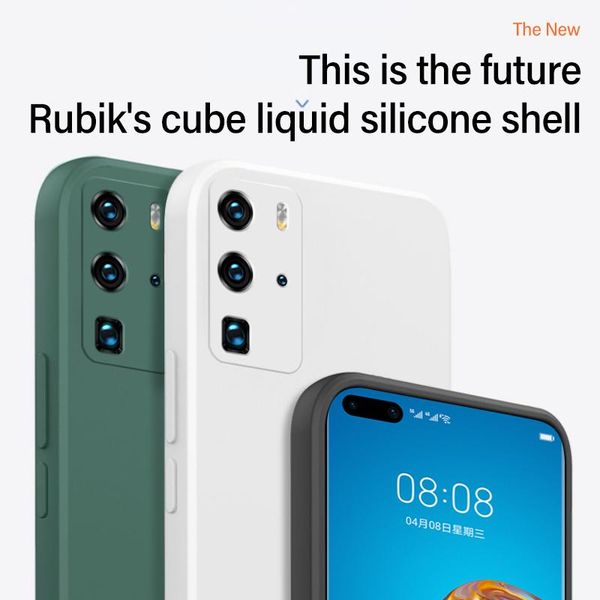 

ультратонкие жидкое силиконовое все включена камера телефон чехол для huawei p40 p30 p20 pro mate 30 20 cute straight площадь крышка wmtumj