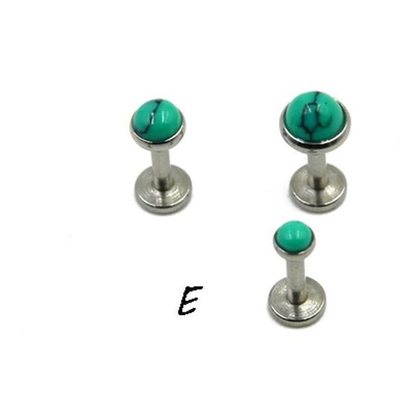 

1pcs natural stone labret monroe lip stud ear piercing cartilage tragus helix earring nose stud 16g lip ring body jewelry q bbymwi, Silver