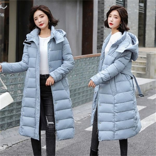 

2021 new korean style mid-length autumn woman down cotton jacket leisure big cotton-quilted clothes xi0x, Black