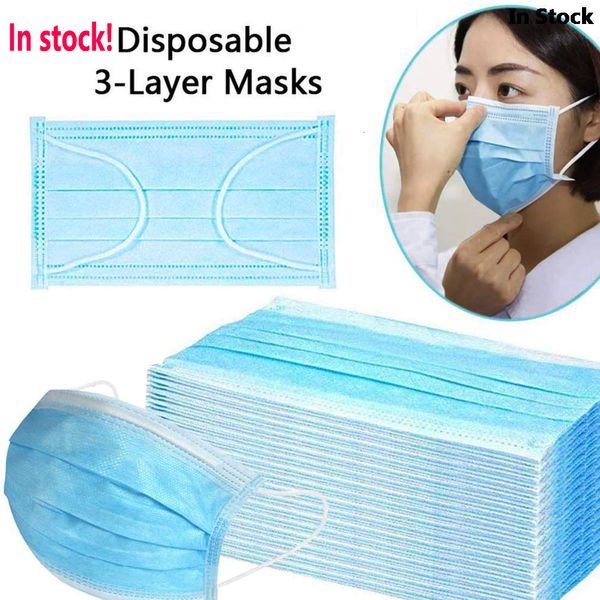 

dhl shipping profession 3-ply pm2.5 nonwoven disposable elastic mouth soft breathable face mask