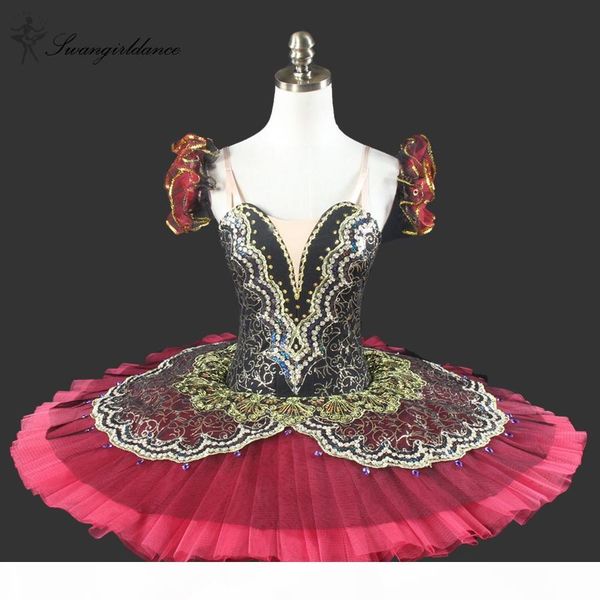 

black green la esmeralda ballet tutu performance professional classical ballet tutus girls pancake tutu nutcrackerbt8941, Black;red