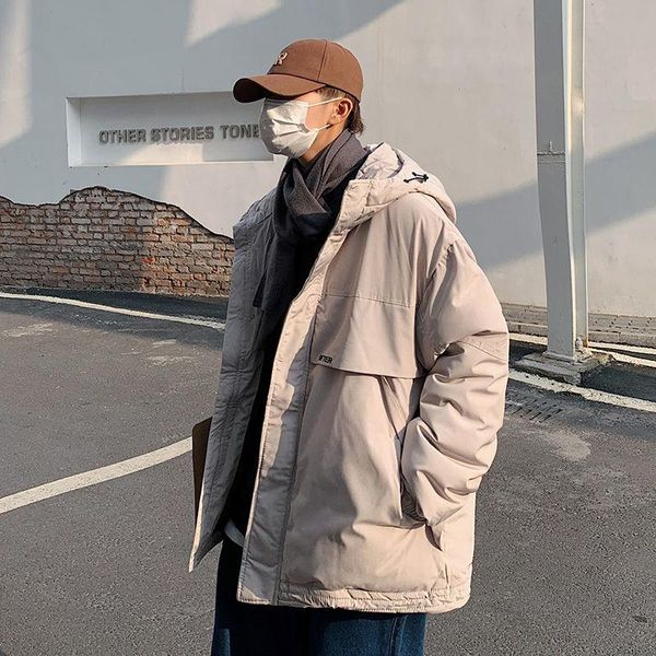 

2020 new winter woman clothes warm coat man thickened warm hooded parkas woman fashion korean streetwear clothing, Black