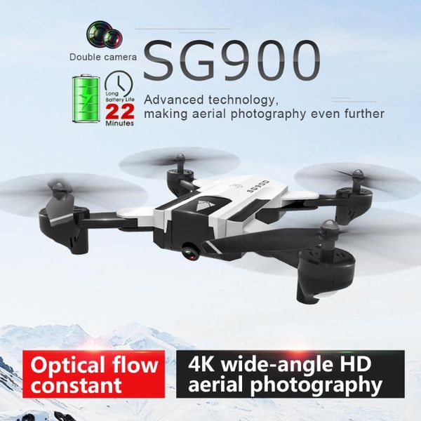 

sg900 rc drone with camera 4k optical flow positioning gesture p video follow 22mins flight time rc quadcopter with handbag