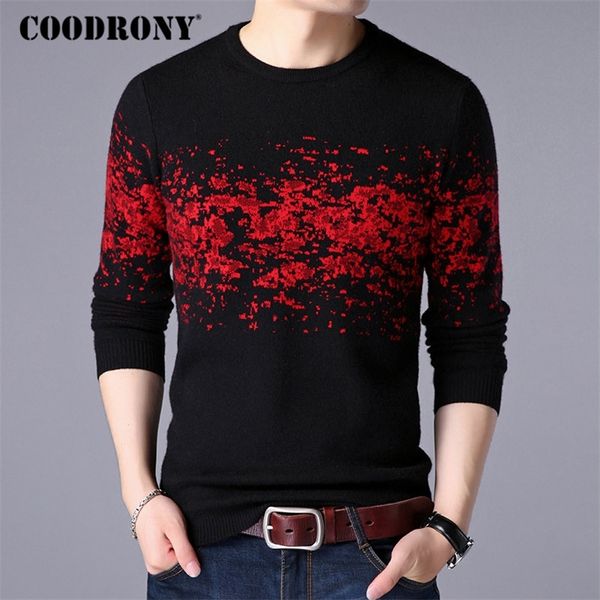 

coodrony sweater casual o-neck pullover men clothes autumn winter new arrival sost warm mens cashmere sweaters 8257 201214, White;black