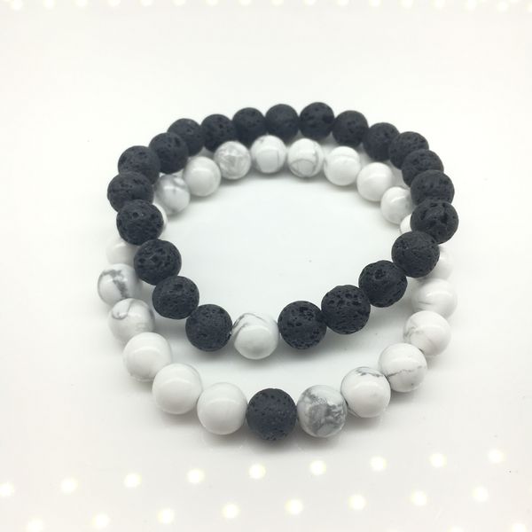 

beads lava shipping women rock men natural chakra bracelets healing energy stone meditation mala bracelet, Black