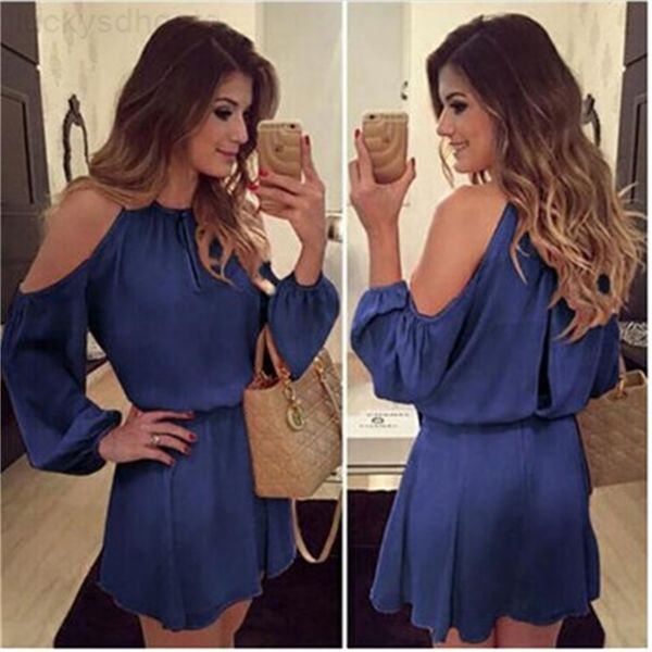 

factoryo08gcasual new chiffon strapless strap long-sleeved solid color dress, Black;gray