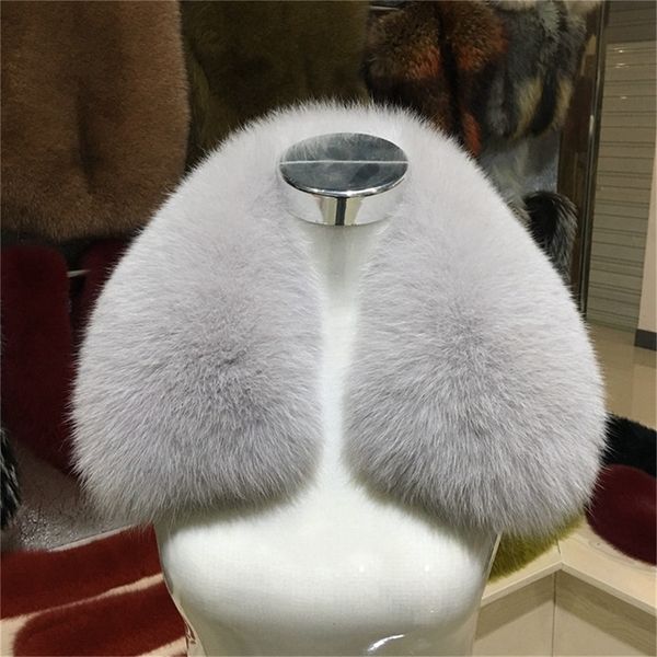 

jkp new whole lady widened to increase fox fur square collar y201024, Blue;gray