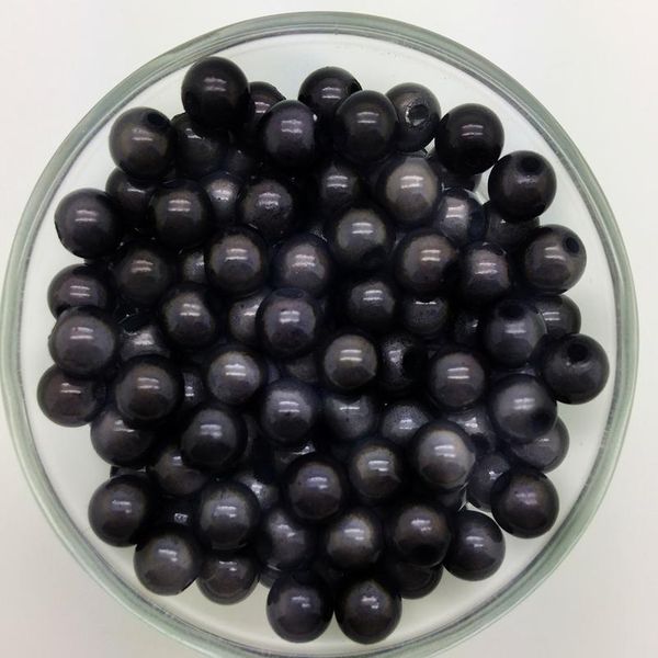 

new 4mm 6mm 8mm 3d acrylic round pearl spacer loose dream beads jewelry making sqctgg, Black