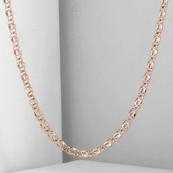 

2.5mm thin womens 585 rose gold necklace snail link paperclip chain for women girl elegant fashion jewelry gifts cn15a, Silver