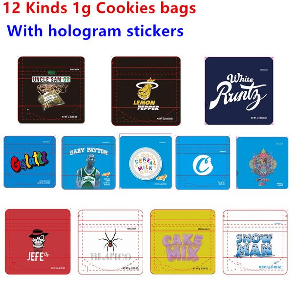 

новый 1g майларовые сумки 12 типы cookies california sf пэйтон снежный человек cake mix касания кожи печенье джеф og пакет для упаковки