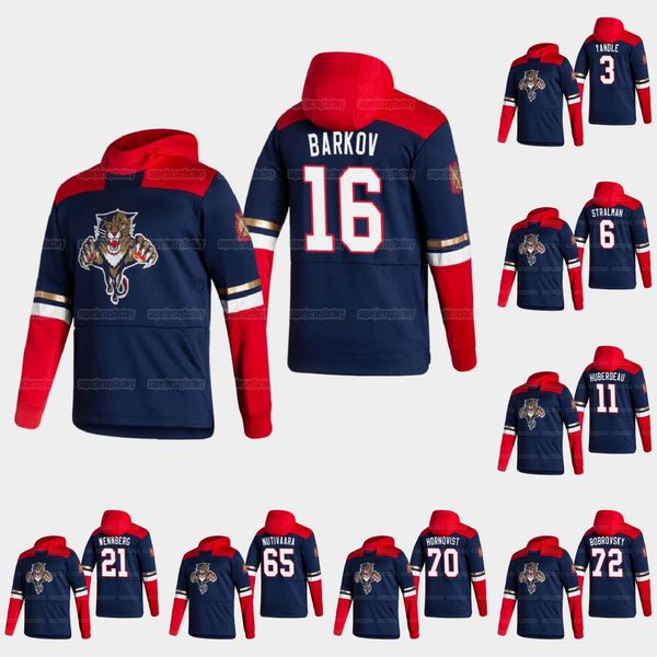 

youth florida panthers 2021 reverse retro aleksander barkov jonathan huberdeau vincent trocheck aaron ekblad sergei bobrovsky hoodie, Black;red