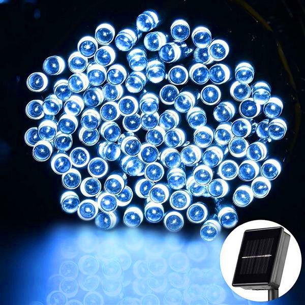 

design brand new white 100 led solar string fairy light christmas party waterproof holiday lighting strings high-quality material