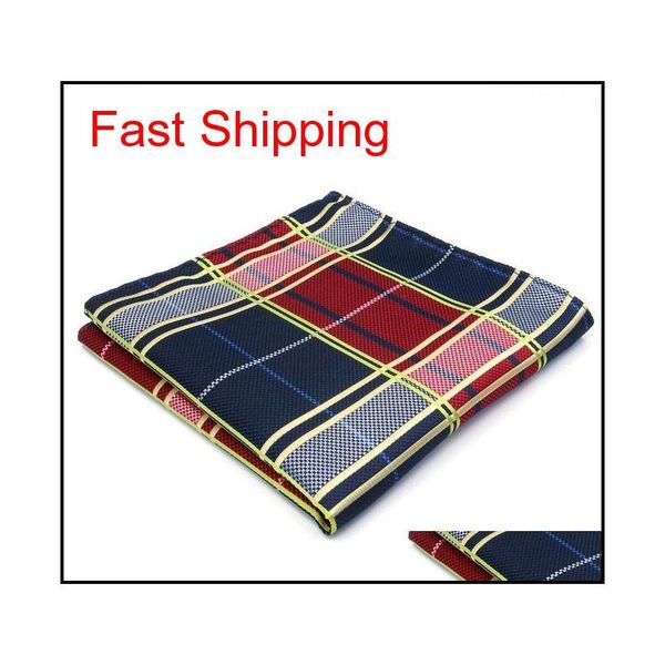 

uh21 red wedding gold checked mens pocket square fashion classic handkerchief silk dress wedding large brand new hanky ayhbd, Blue;white