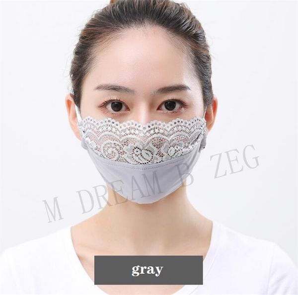 

lace ice silk summer outdoor riding fashion ventilate sunscreen face washable reusable dustproof mask masquerade dance party masks
