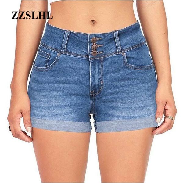 

women's shorts high-waist jean button zipper denim scratched pocket design femme short mujer pantalones cortos, White;black