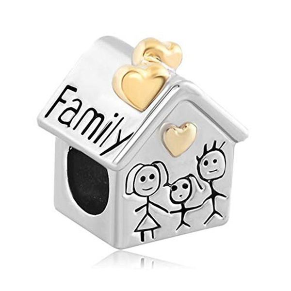 

bracelet diy european and american house family members family love big hole string loose charms beads s925 sterling silver accessories, Black