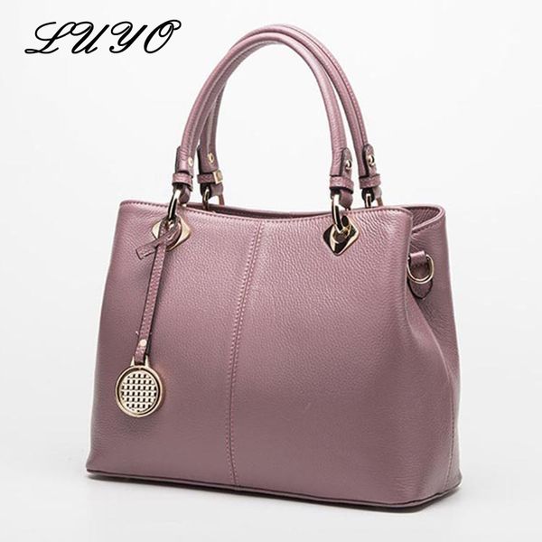 

luyo fashion 100% cowhide handle bags genuine leather ladies handbags shoulder bags female sequined thread women totes sac c0121