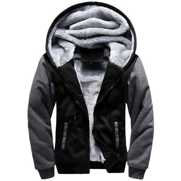 

men coat jacket outwear winter slim hoodie warm hooded tracksuits stylish fashion design bursting drop ship 5xl kg-178, Black