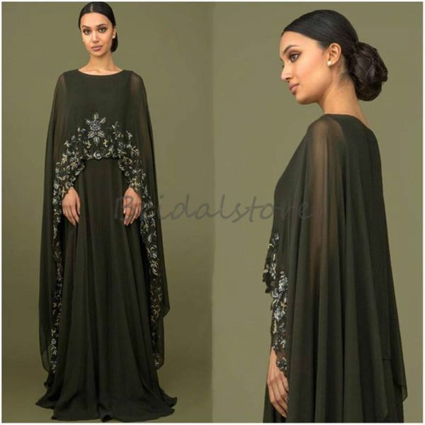 

elegant black muslim evening dresses with caped arabic dubai lace long prom dresses 2021 chiffon turkey formal party dresses special dress, Black;red