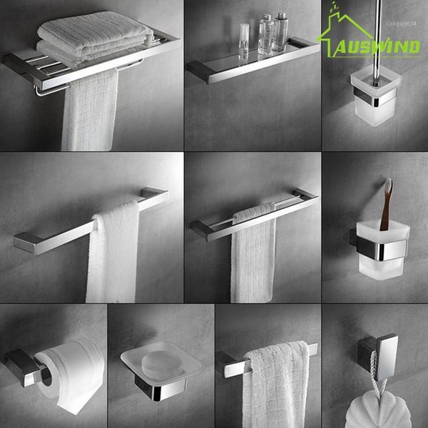 

304 stainless steel bathroom accessories set wall mounted towel rack polished toilet papet holder bath accessories robe hook1