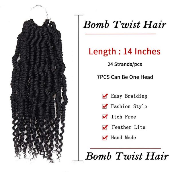 

costume accessories bomb spring twist crochet hair prelooped synthetic braids hair extension 14 inch for women mini passion twist dreadlock, Silver