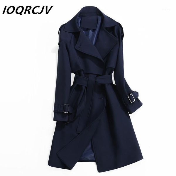 

women trench coat 2019 spring autumn fashion casual slim long sleeves classic double-breasted long windbreaker female outwear1, Tan;black