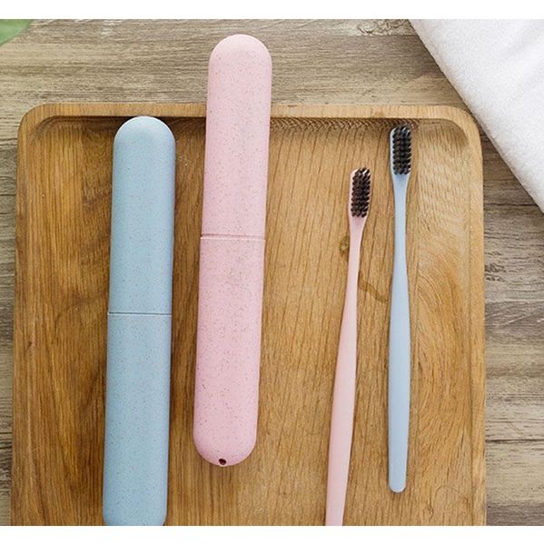 

wheat straw travel toothbrush case 4 colors toothbrush holder hiking camping portable toothbrush cover storage box protec jllhlj mxyard