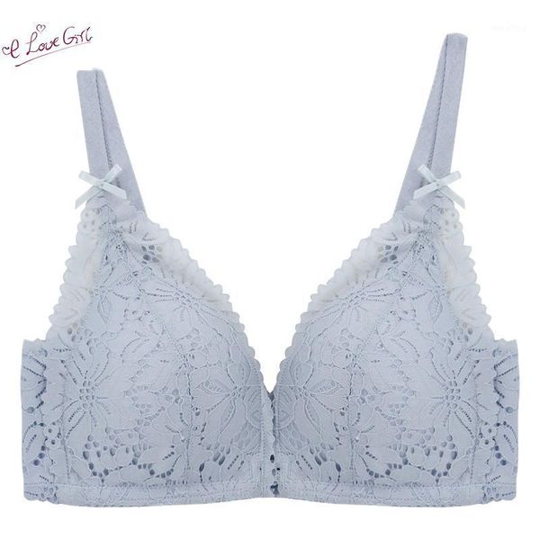 

elovegirl lace underwear female bra wire 3/4 cup wholesale small chest gathered thick front buckle beauty back women1, Red;black