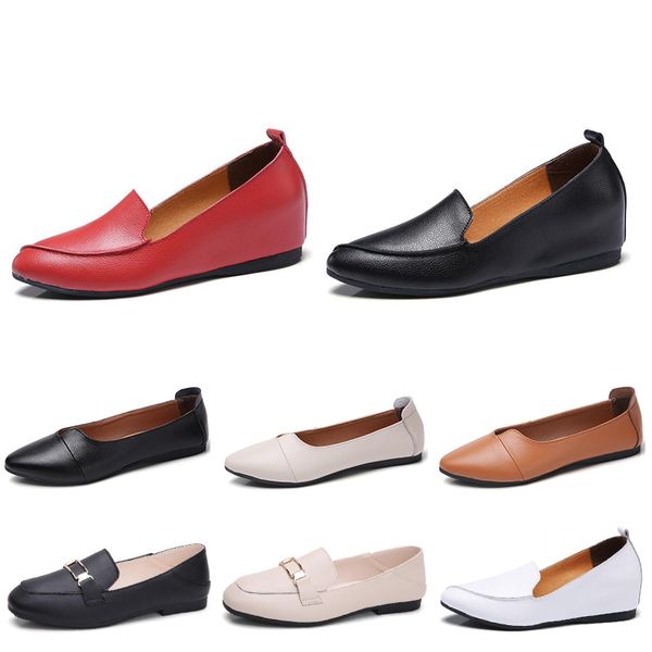 

women leather shoes triple color red white black brown beige breathable women jogging walking shoes flat casual sneakers