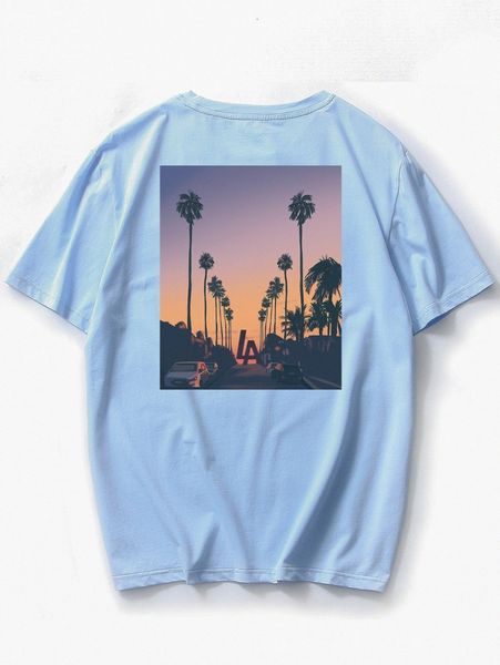 

men tropical and graphic print tee s7hs#, White;black