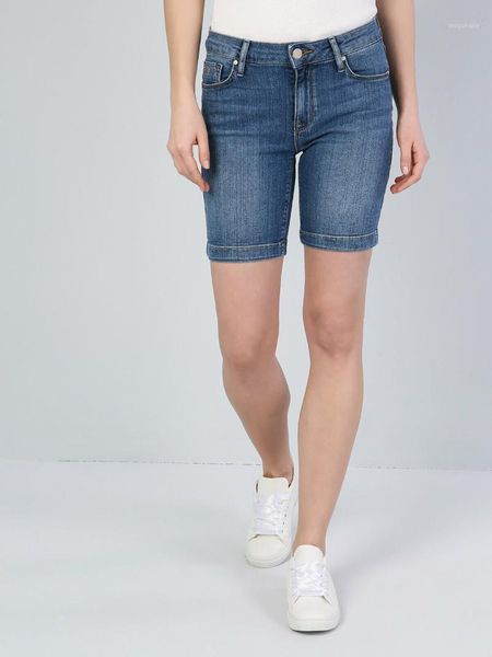

colins woman slim fit dark blue short jean ,cl10435661, White;black