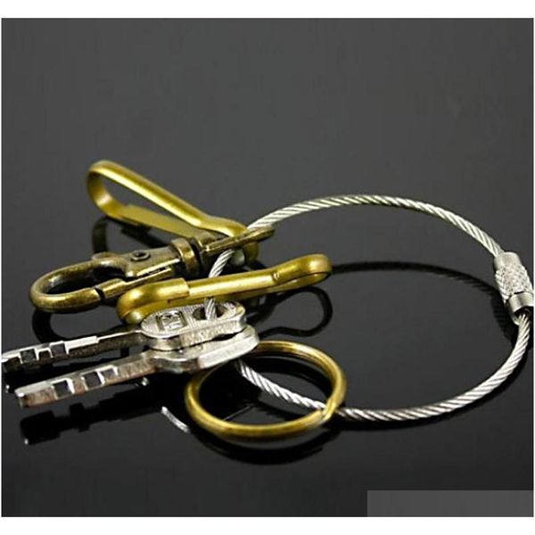 

fashion stainless steel wire cable key ring for outdoor hiking rope key chain carabiner simple and convenient d qylryc sweet07