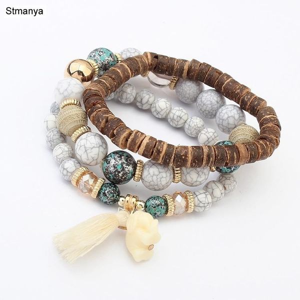 

charm bracelets fashion multilayer bracelet elephant pendant men women yoga jewelry party gift b1139, Golden;silver