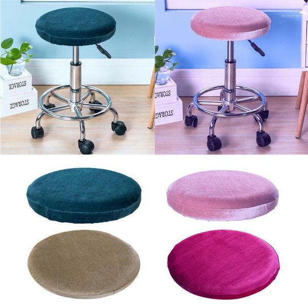 

chair covers velvet elastic round bar stool cover slipcover protector 30-38cm1
