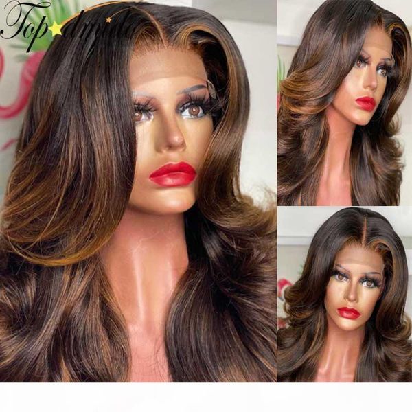 

dmido #1b brown brazilian hair lace front wigs pre plucked hairline 13x6 human remy hair lace front wig 150% density, Black;brown