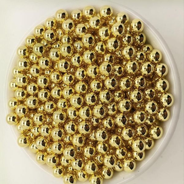 

new diy 4/5/6/8/10mm gold acrylic no hole round pearl spacer sqcqrm, Black