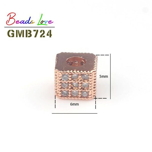 

3 шт. / лот 6 * 5 мм металлический микроплавкий cz хрустальные бусины квадратные формы медный прокладки бусины для ювелирных изделий изготов