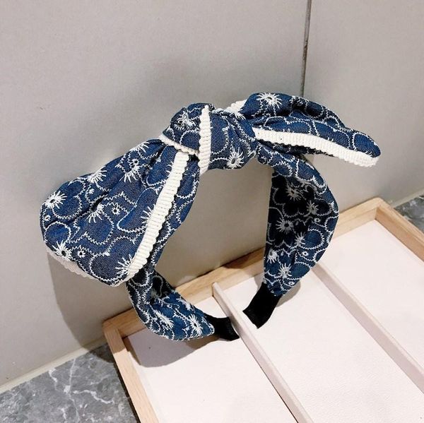 

hair accessories big bow headband embroidered denim mori immortal hairband outside departure bundle buckle korean