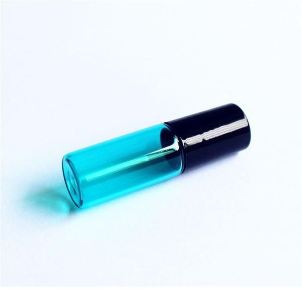 

5pcs/pack 5ml amber perfume glass bottle with glass/metal ball roller essential oil vials refillable perfume roll o qylcbr