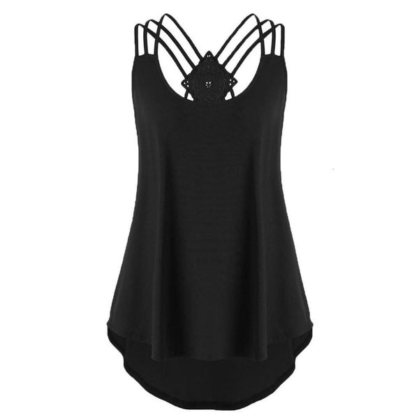 

5xl tank women ladies bandages sleeveless girl vest solid summer notes strappy streetwear women clothes 2019, White